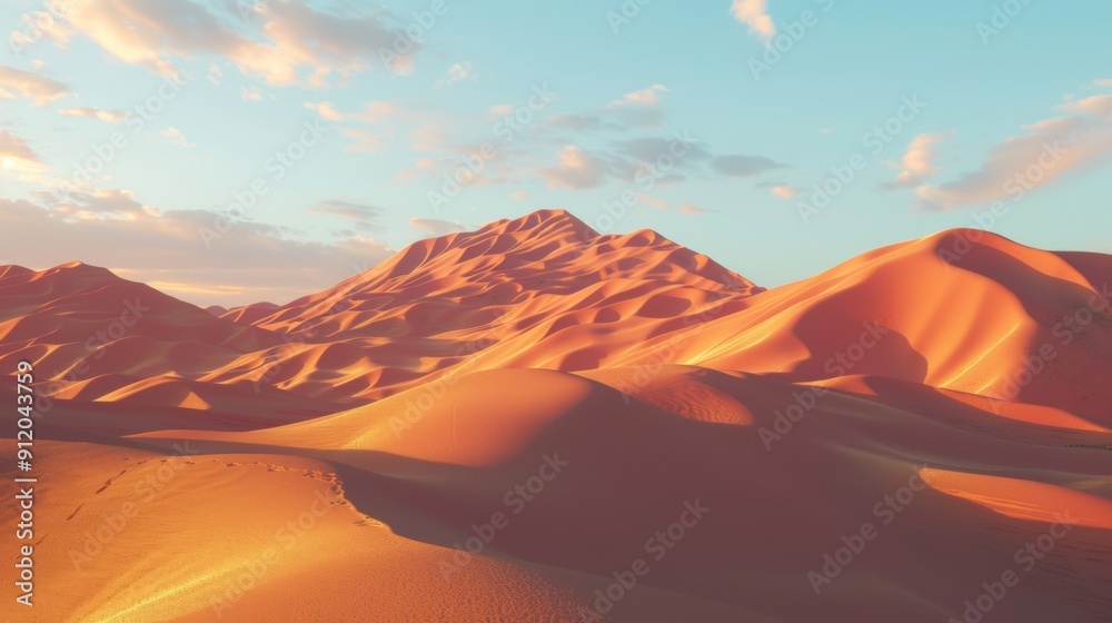 Naklejka premium illustration of desert dunes on a sunny afternoon