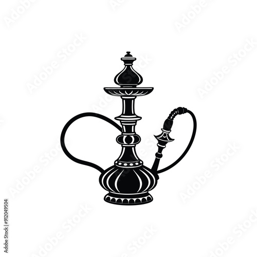 Creative Hookah Silhouette Vector Art


