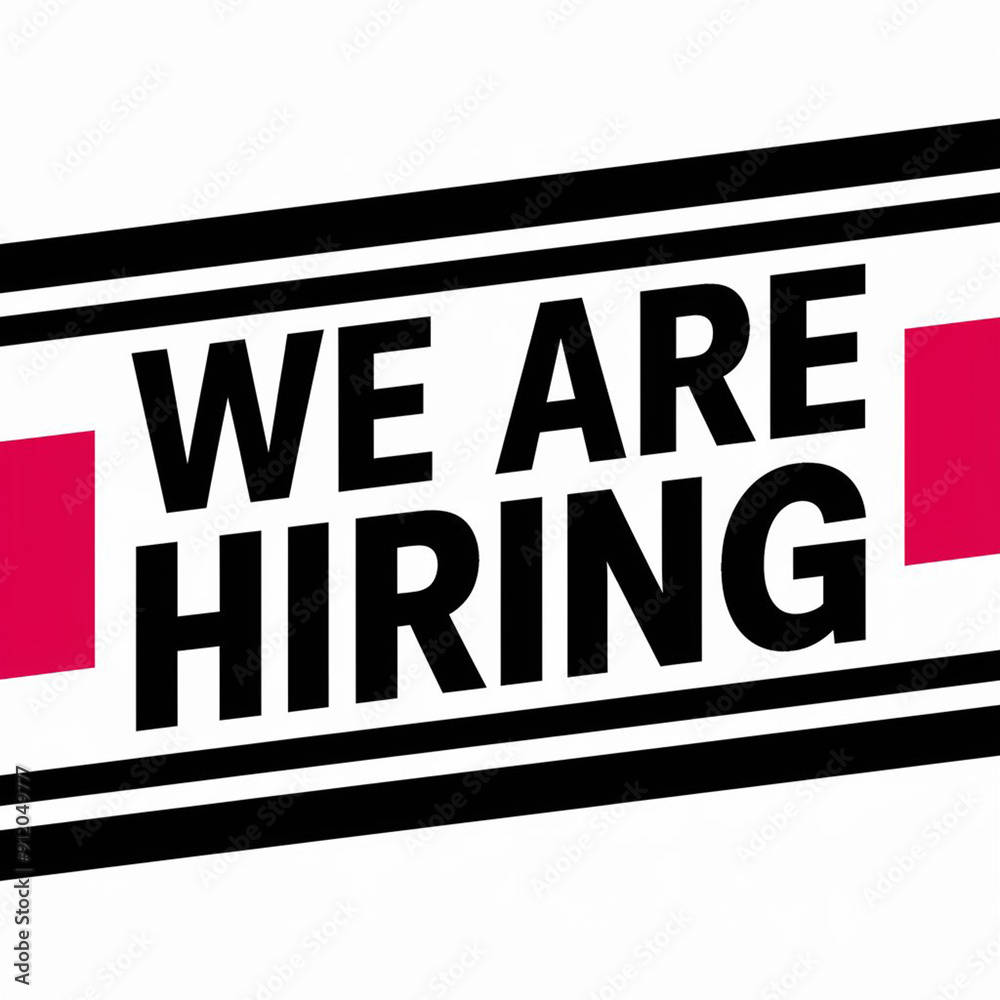 We Are Hiring Banner Flat Design on Color Background. We Are Hiring Banner Flat Design on Color Background.