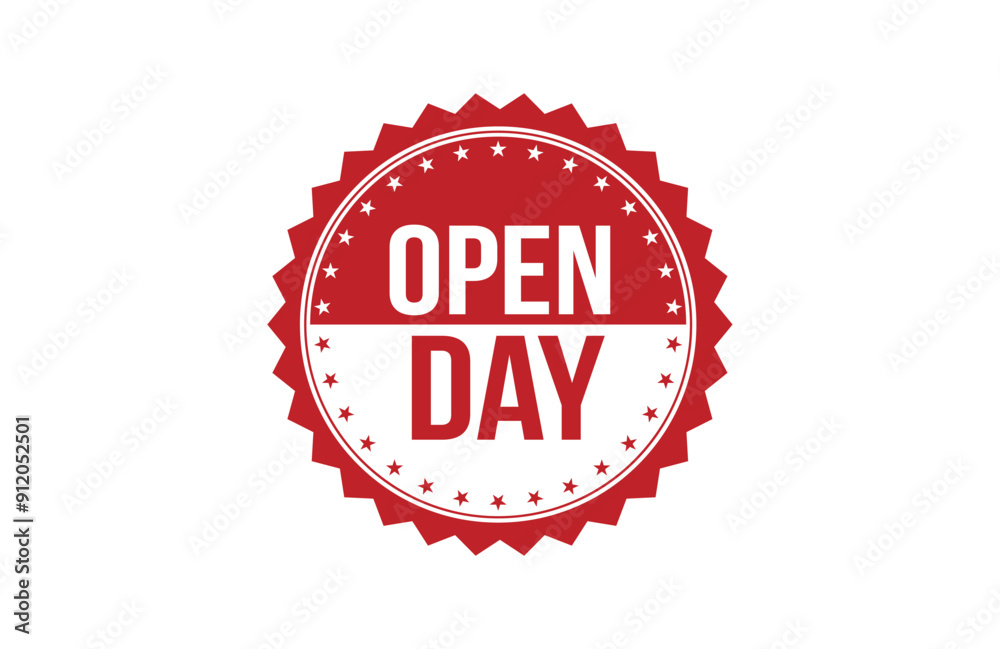 Red banner open day isolated on white background. Red banner open day isolated on white background.