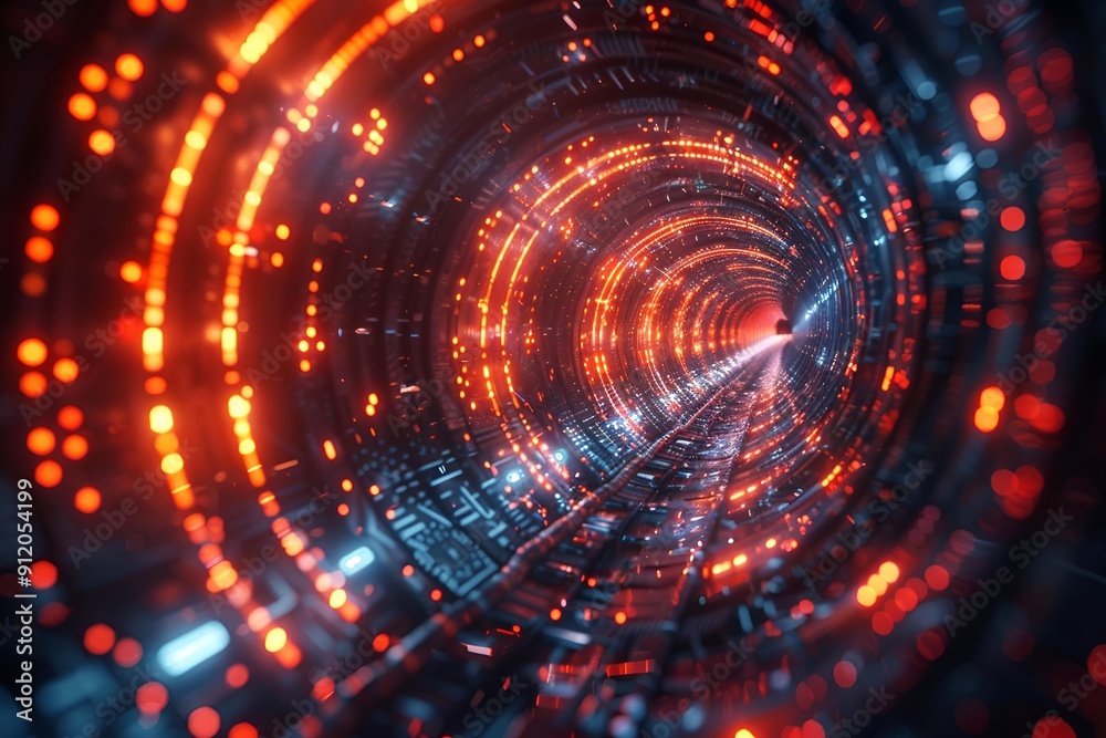 abstract background with glowing circles