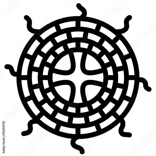 root structure icon illustration design with outline photo