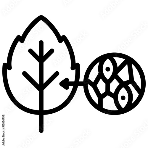 stomata icon illustration design with outline