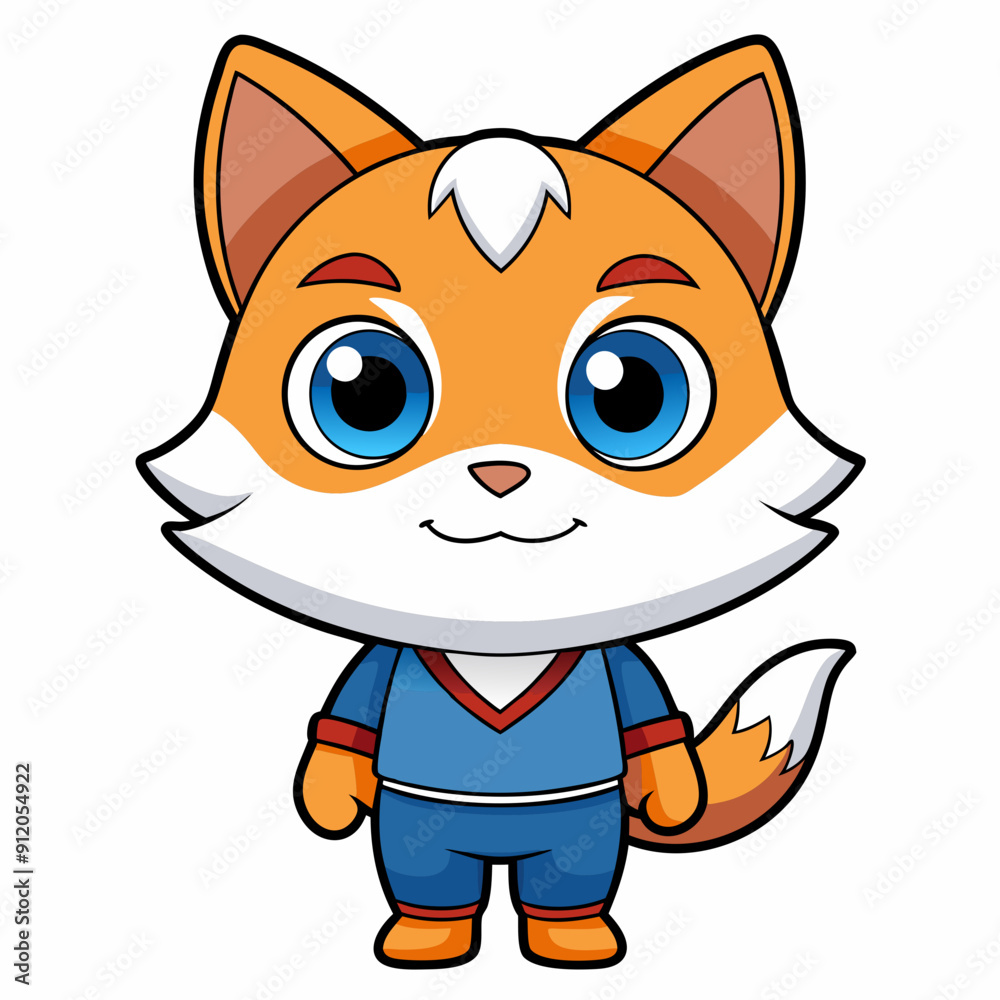 Obraz premium A Chibi Cat isolated art vector
