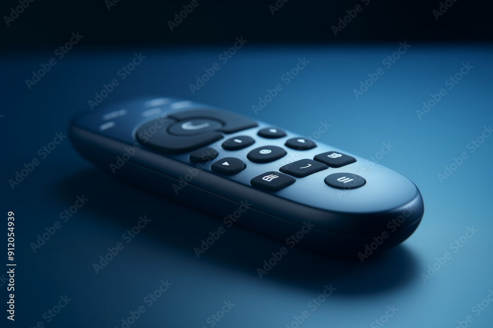a close up of a remote control on a blue surface a close up of a remote control on a blue surface