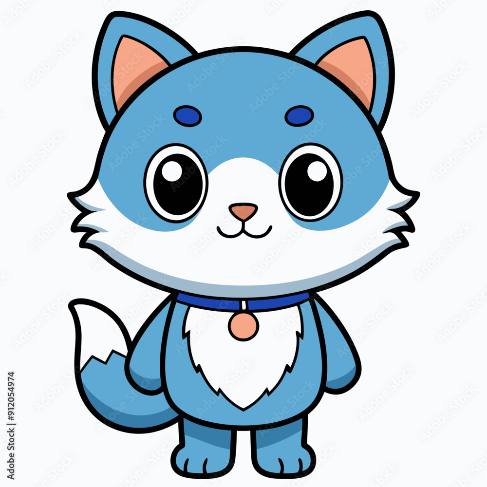 A Chibi Cat isolated art vector A Chibi Cat isolated art vector