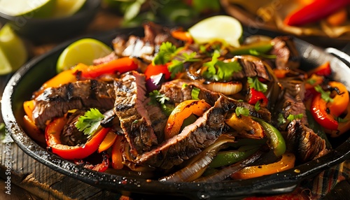 Sizzling Steak Fajitas with Peppers, Onions, and Cilantro