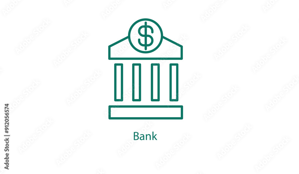 Obraz premium Modern Bank Building Vector Icon