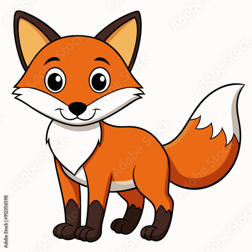 fox standing art vector