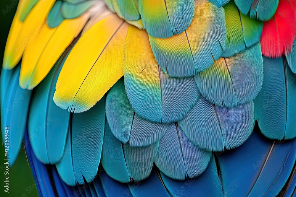 Obraz premium Close up of parrot feathers background