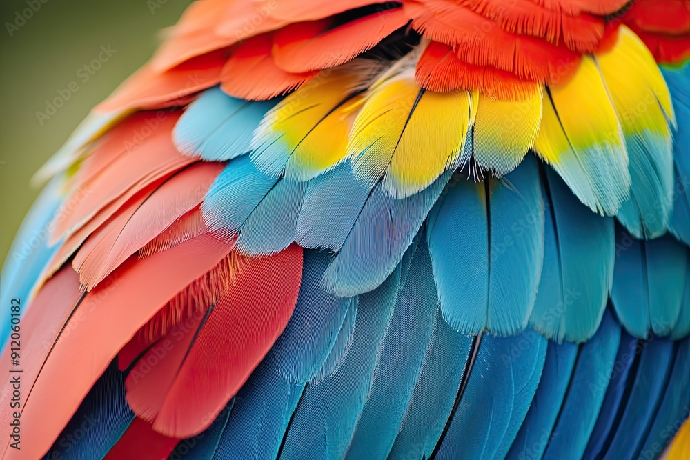 Obraz premium Close up of parrot feathers background