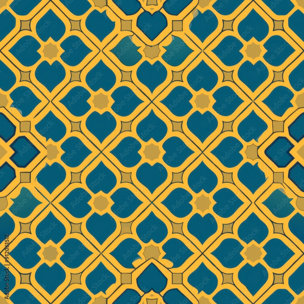 seamless pattern of Islamic-inspired quatrefoil designs seamless pattern of Islamic-inspired quatrefoil designs