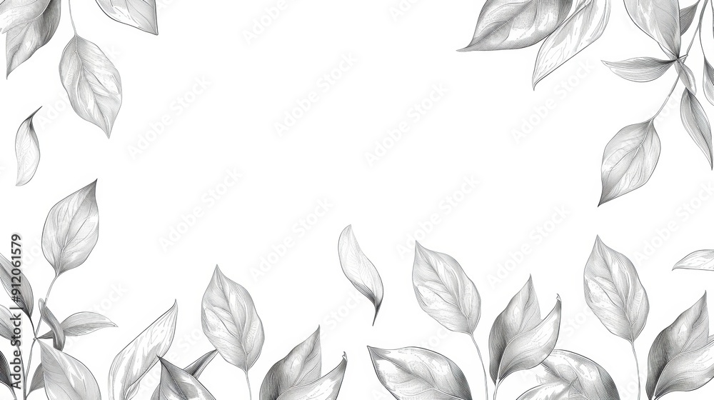 Fototapeta premium Border with light brown leaves, blank page