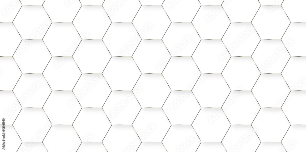Abstract background with hexagonal geometric hexagon polygonal pattern background. seamless bright white web cell and triangle abstract honeycomb background. white and gray backdrop wallpaper.