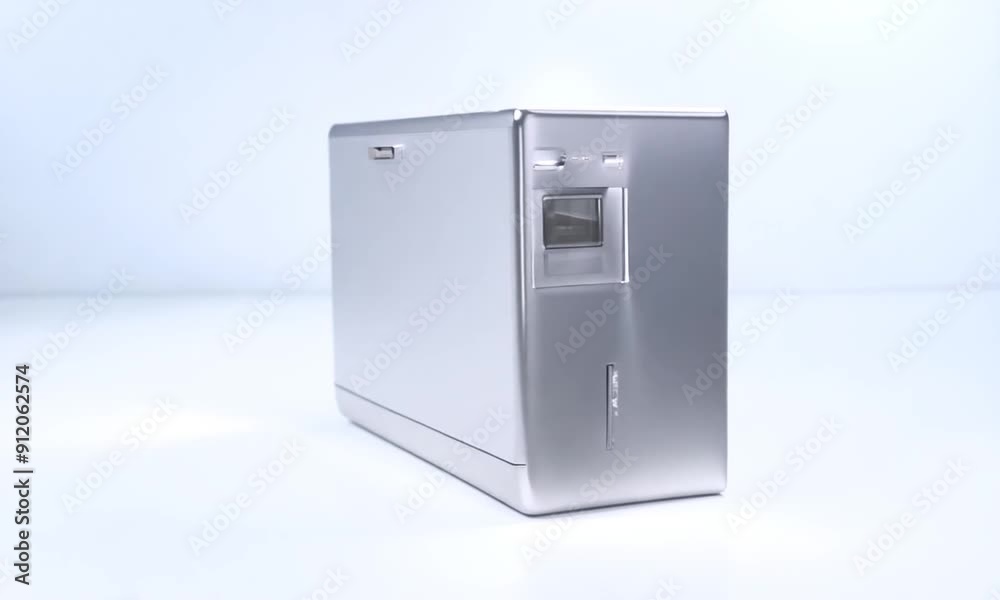 A sleek, modern and minimalist design of a silver device A sleek, modern and minimalist design of a silver device