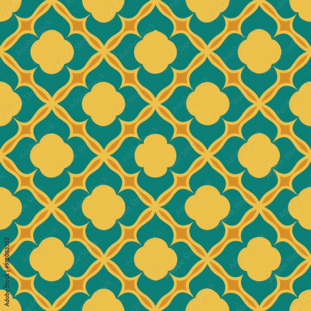 seamless pattern of Moroccan-inspired quatrefoil motifs seamless pattern of Moroccan-inspired quatrefoil motifs