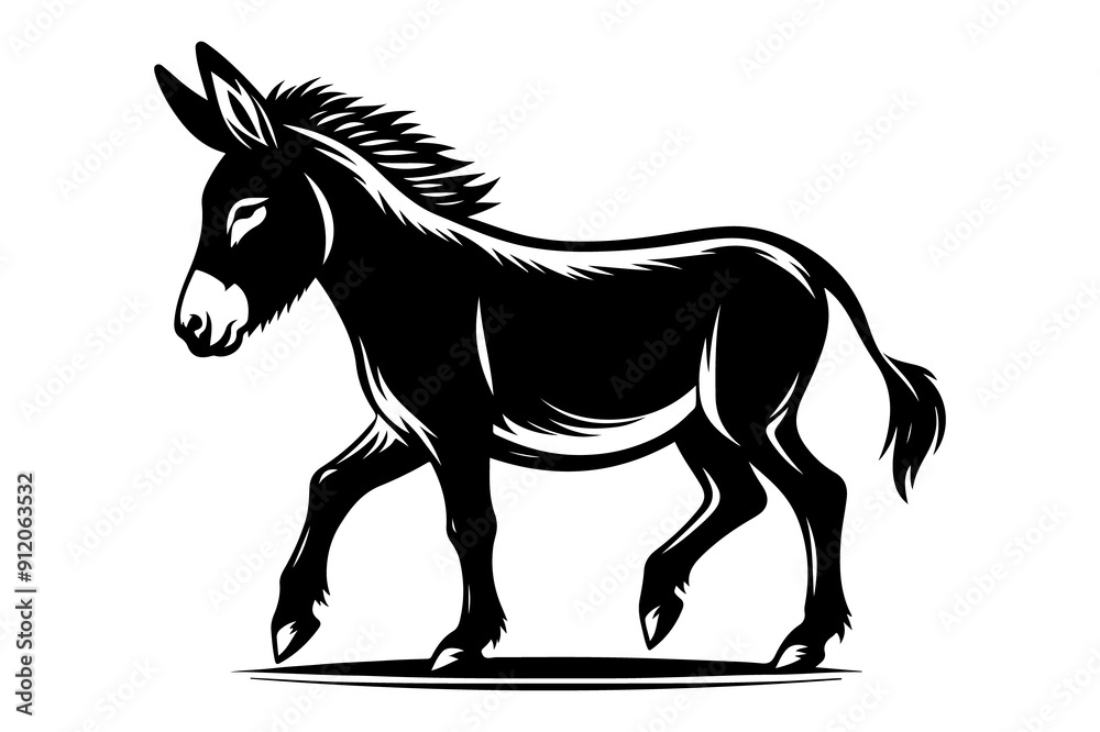 Obraz premium donkey silhouette vector illustration - Generative AI
