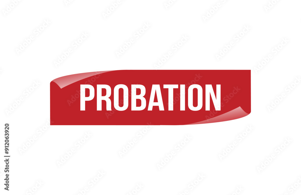 Red banner Probation isolated on white background.