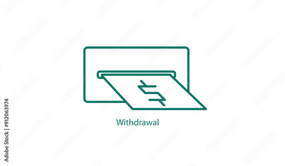 Withdrawal Financial Transaction Vector Icon Withdrawal Financial Transaction Vector Icon