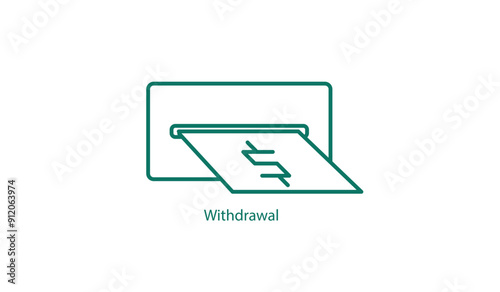 Withdrawal Financial Transaction Vector Icon