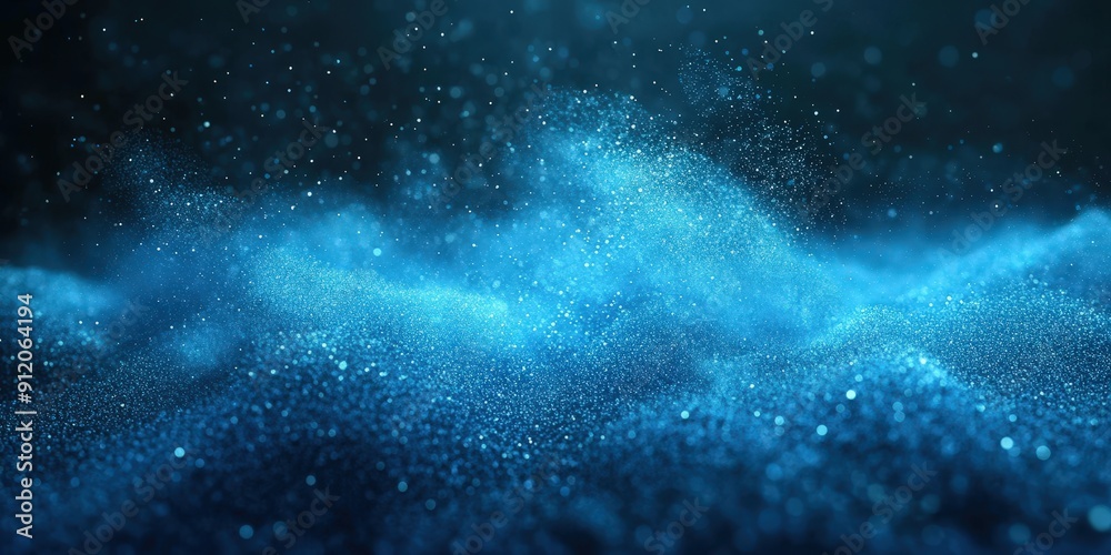 Fototapeta premium Abstract Blue Particle Waves