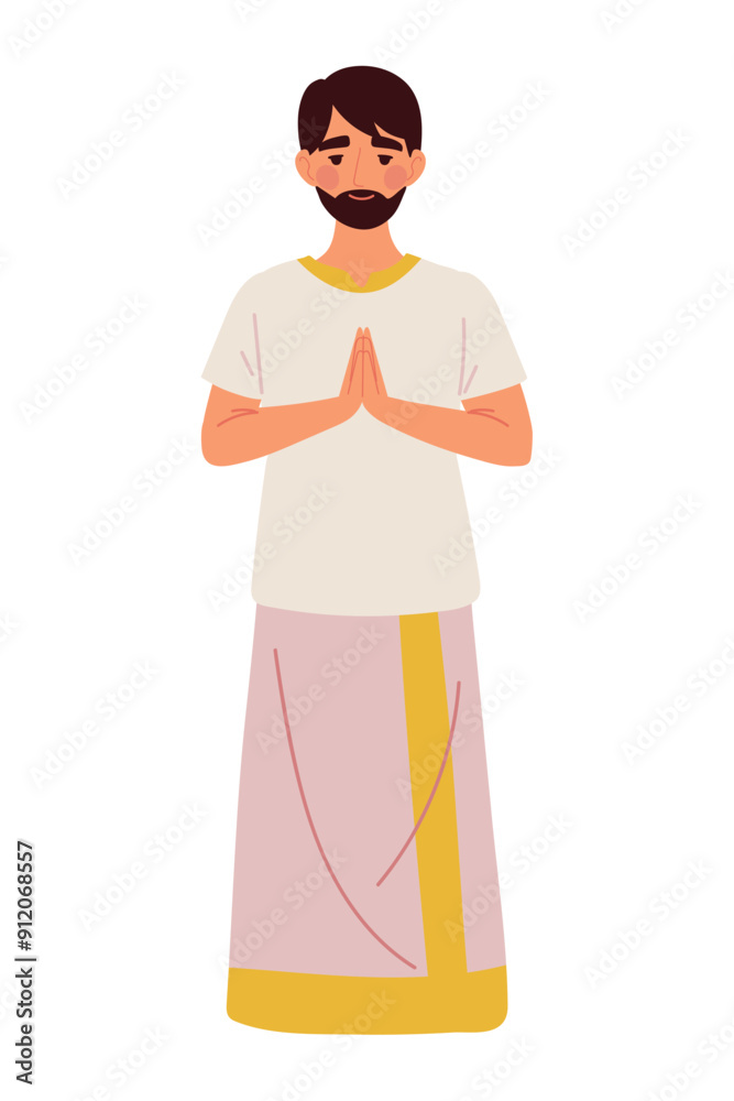 Fototapeta premium hindu man making namaste greeting