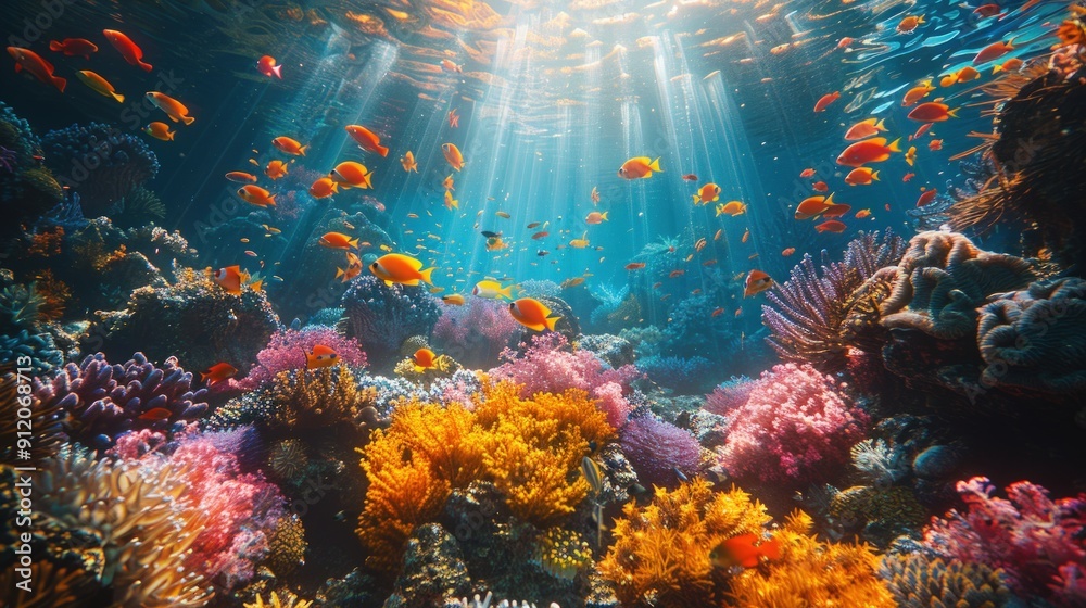 Fototapeta premium Vibrant Coral Reef Underwater Paradise