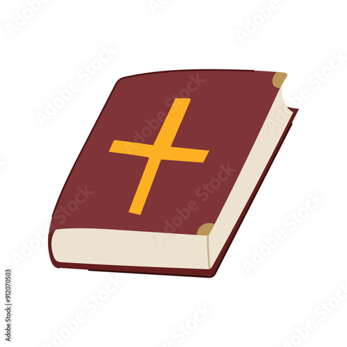 god bible cartoon. church religion, catholic book, prayer hand god bible sign. isolated symbol vector illustration