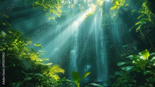 Sunbeams through the Rainforest