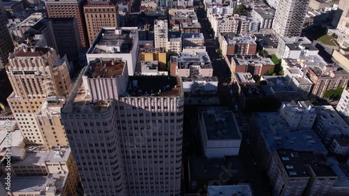 San Francisco CA USA, Revealing Drone Shot of West Districts From Downtown, Streets and Buildings