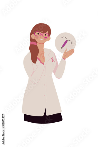 gynecologist specialist with intrauterine device