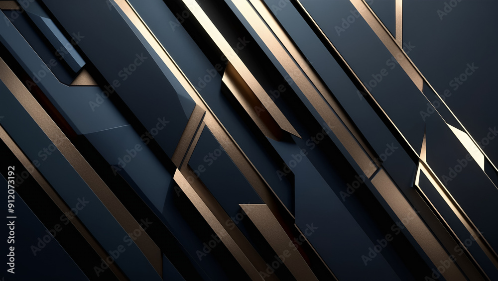 Obraz premium Geometric Pattern with Golden Accents 4K