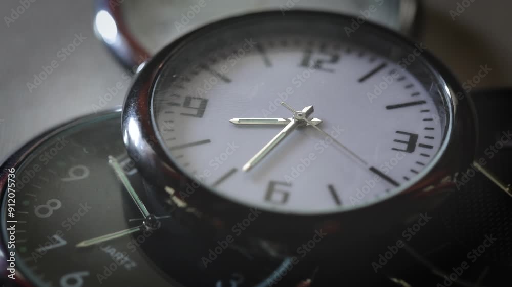 Close up Clock Face in Time Lapse. clock face time passing by. Time lapse on white Clock. Close up Clock Face in Time Lapse. clock face time passing by. Time lapse on white Clock.