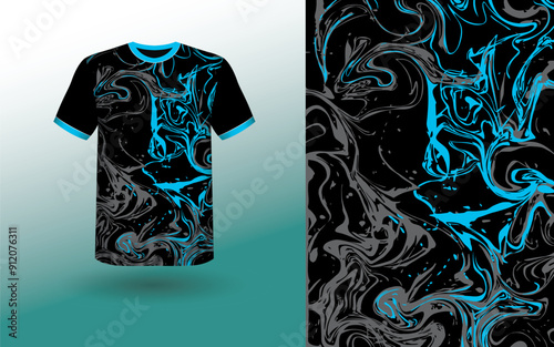 T-shirt Sport Design Template, T-shirt Mockup Abstract Grunge Sport Jersey Design For Cricket, Football Soccer, Racing, Sports, Running Soccer Jersey. Uniform Front View