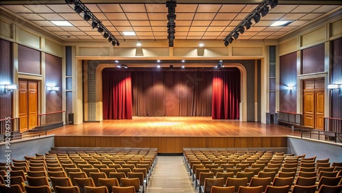 School auditorium transformed into a stage for drama and storytelling showcase, performance, talent, students, school photo