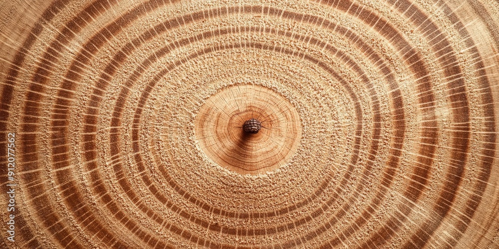 Naklejka premium Tree Rings Close Up: A Detailed View of Nature's Story