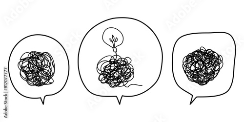 Hand drawn scribble sketch circle object on speech bubble. Tangled grungy round scribble. isolated on white background. doodle vector illustration