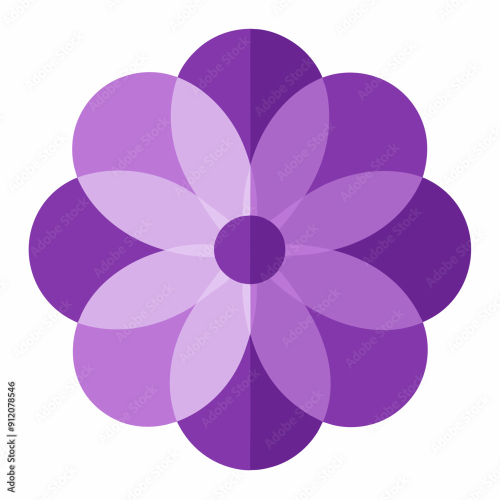 Create an icon of a violet flower with round petals art vector Create an icon of a violet flower with round petals art vector