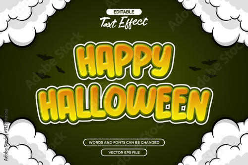 Happy halloween editable text effect vector