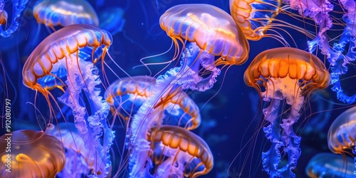 Blue Aquarium Jellyfish photo