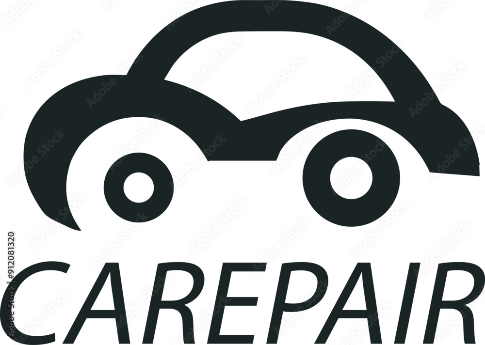 Outline wavy car icon logo with typography template vector illustration generated Ai