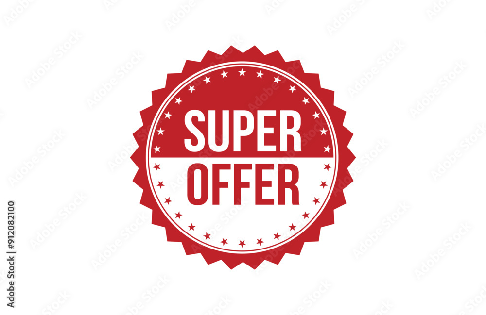 Red banner super offer isolated on white background. Red banner super offer isolated on white background.