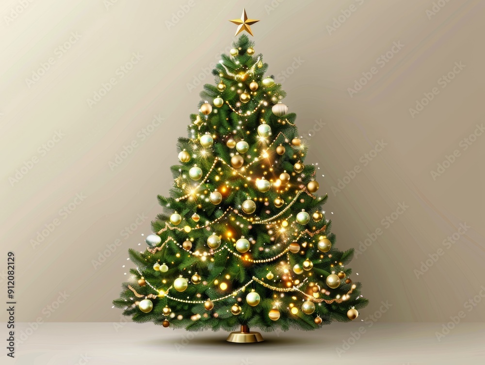 A beautifully decorated Christmas tree with twinkling lights and ornaments, perfect for holiday celebrations and winter decor. A beautifully decorated Christmas tree with twinkling lights and ornaments, perfect for holiday celebrations and winter decor.