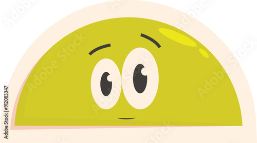 Cute yellow emoji showing emotion of shyness