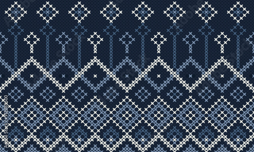 Cotton rhombus argyle knit texture geometric vector seamless. Rug knitwear fabric print. Winter seamless knitted pattern.