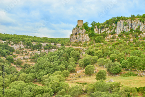 Tower of Queen Jeanne in Balazuc, France.