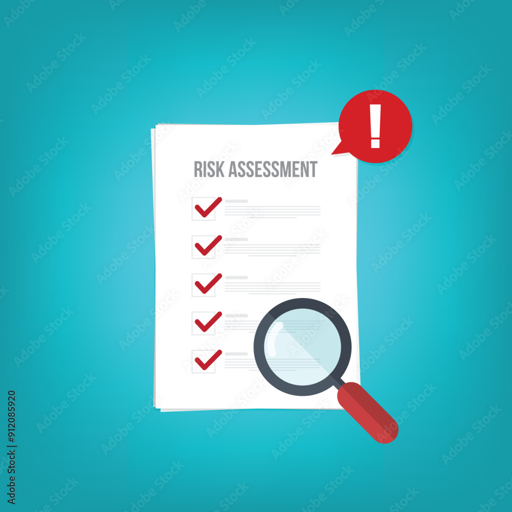 Risk assessment. Risk management concept, vector illustration. Risk assessment. Risk management concept, vector illustration.