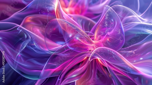 Abstract Purple and Pink Swirling Shapes