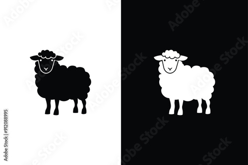Sheep icon silhouette vector illustration. Sheep silhouette isolated on white black background.