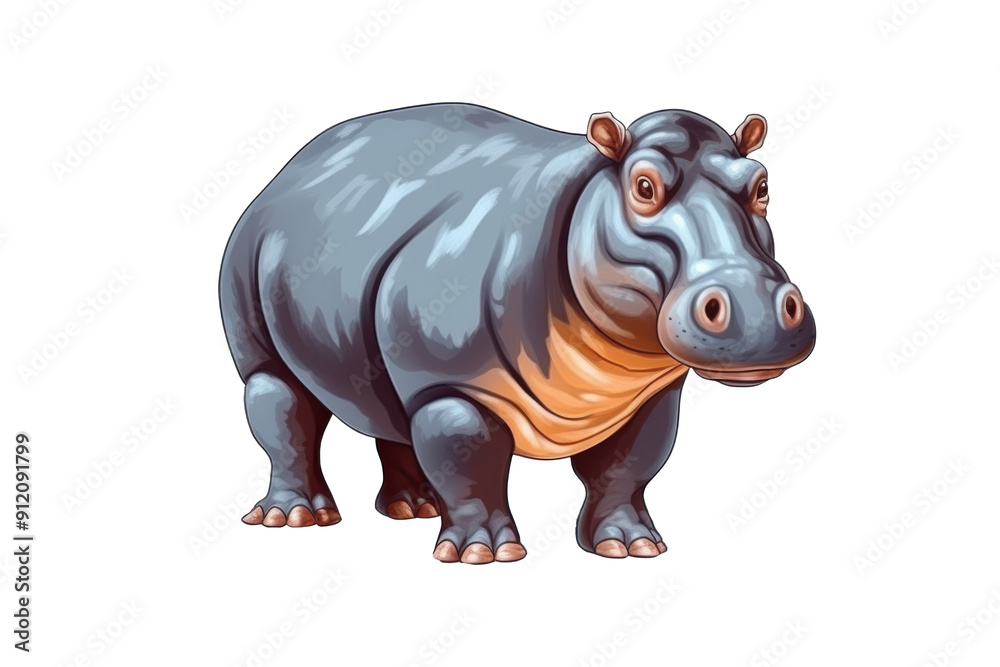 Comic hippopotamus isolated on transparent background. Comic hippopotamus isolated on transparent background.